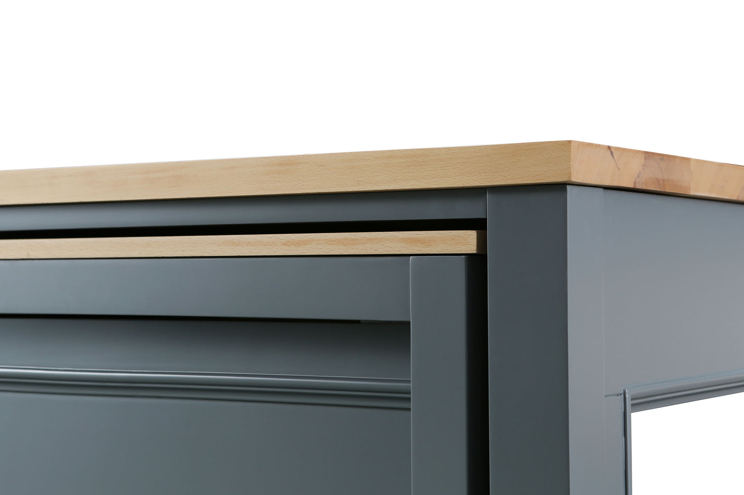 Medley 54 In. Kitchen Island With Slide Out Table in White
