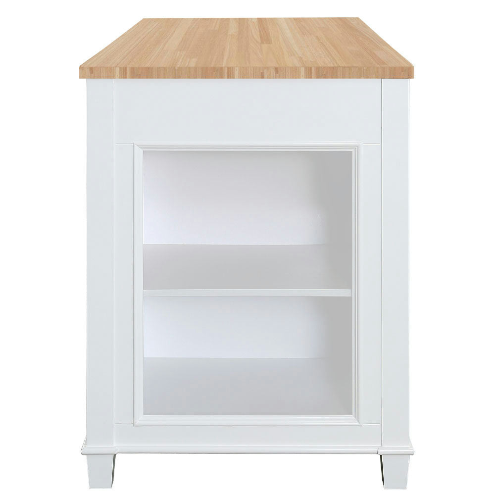 Medley 54 In. Kitchen Island With Slide Out Table in White