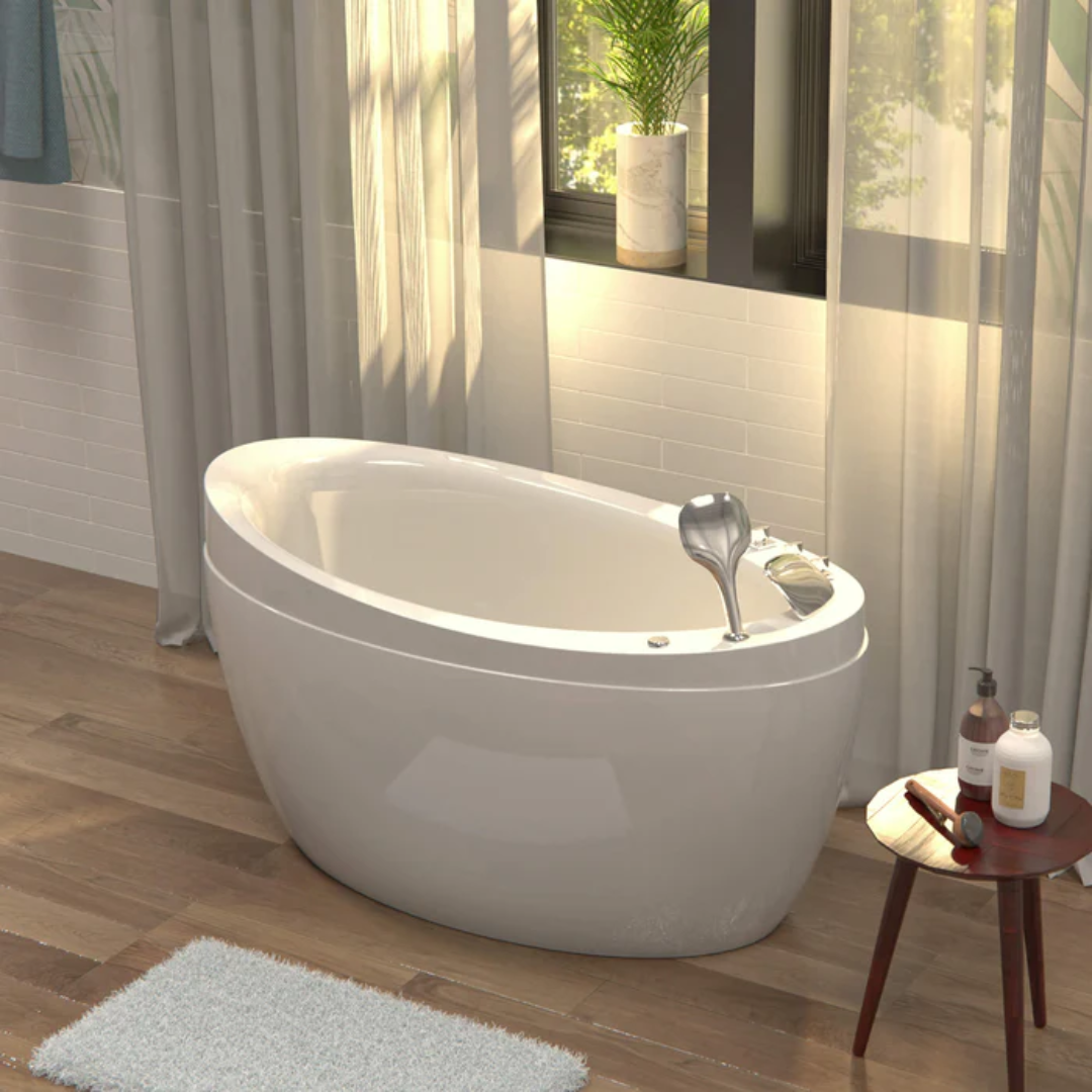 59" Freestanding Air Massage Japanese-Style Bathtub