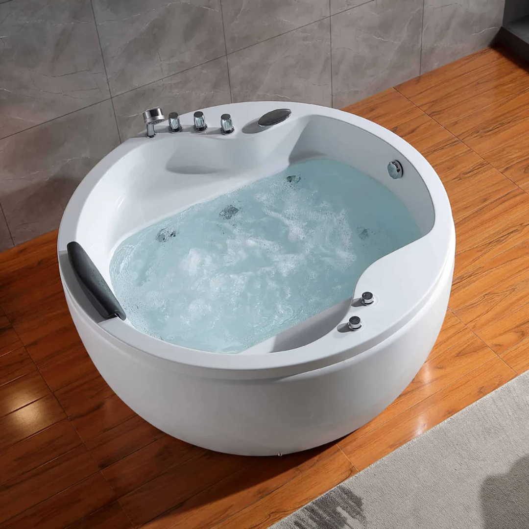 59" Freestanding Whirlpool Round Tub
