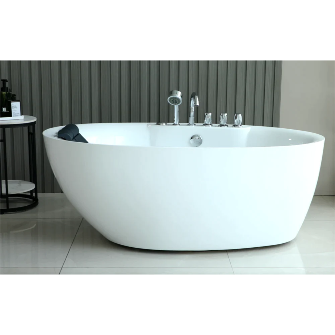 71" Freestanding Whirlpool Oval Bathtub