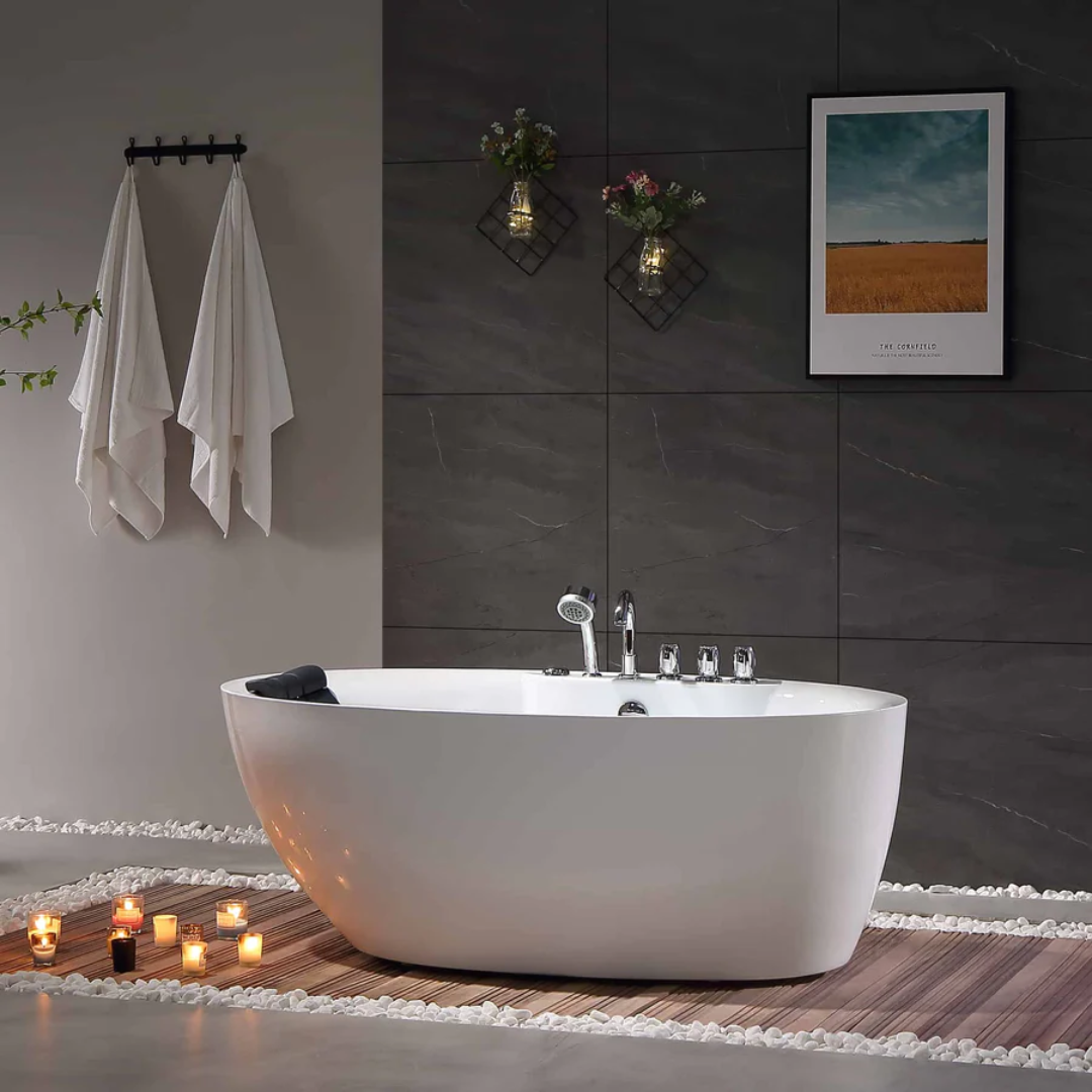 67" Freestanding Whirlpool Bathtub