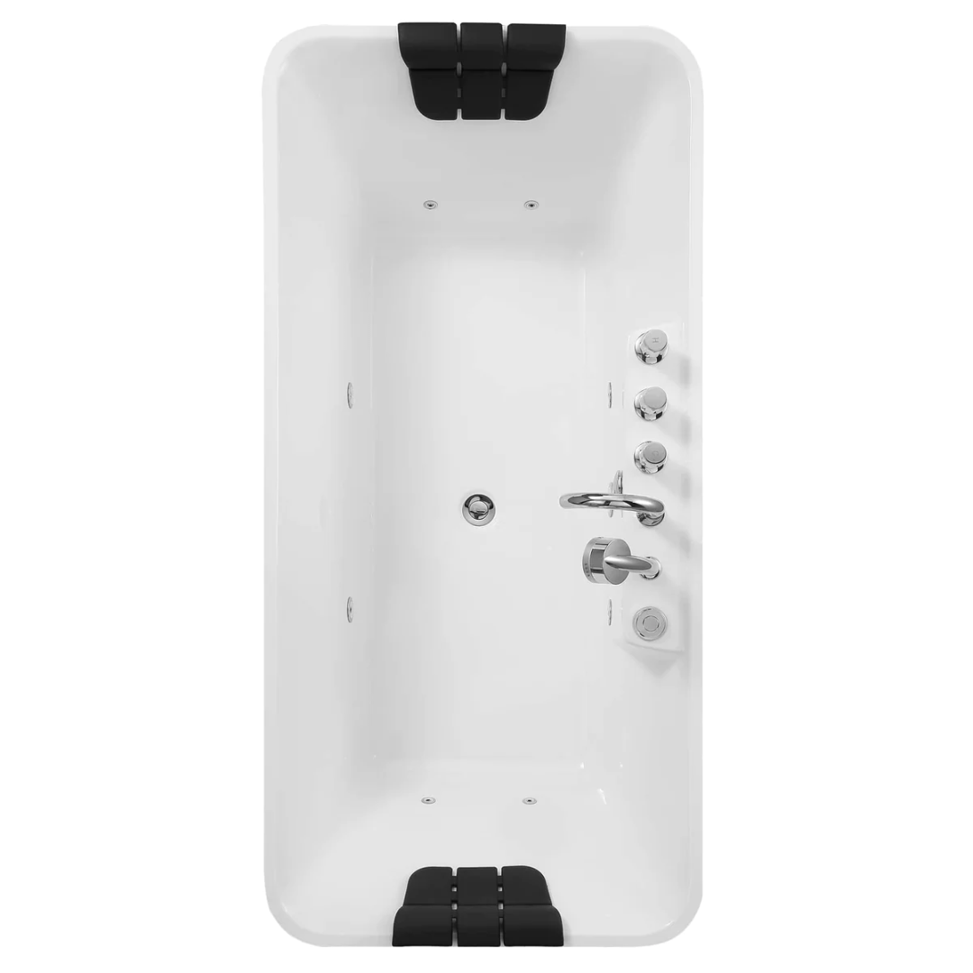 59" Freestanding Whirlpool Rectangle Tub