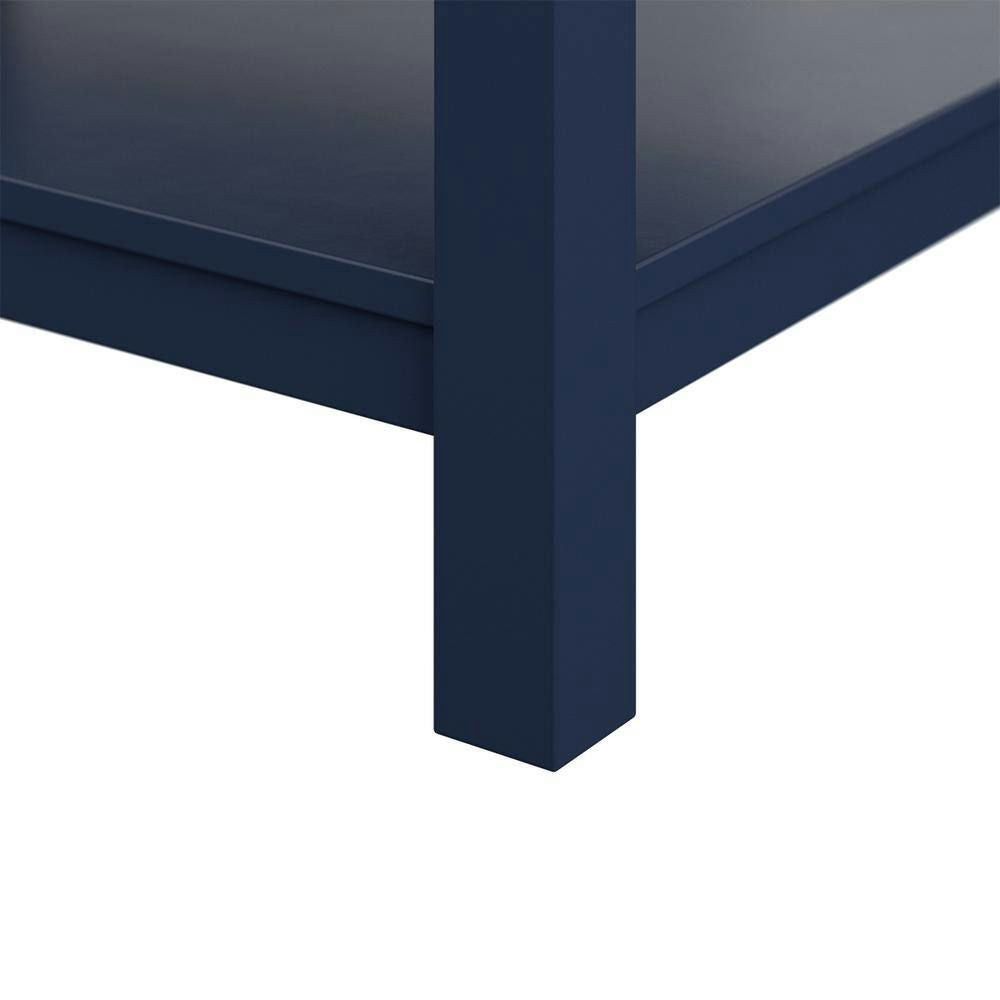 Design Element Affinity 31" Modern Bathroom Vanity in Blue Cabinet  Carrara White Marble Countertop