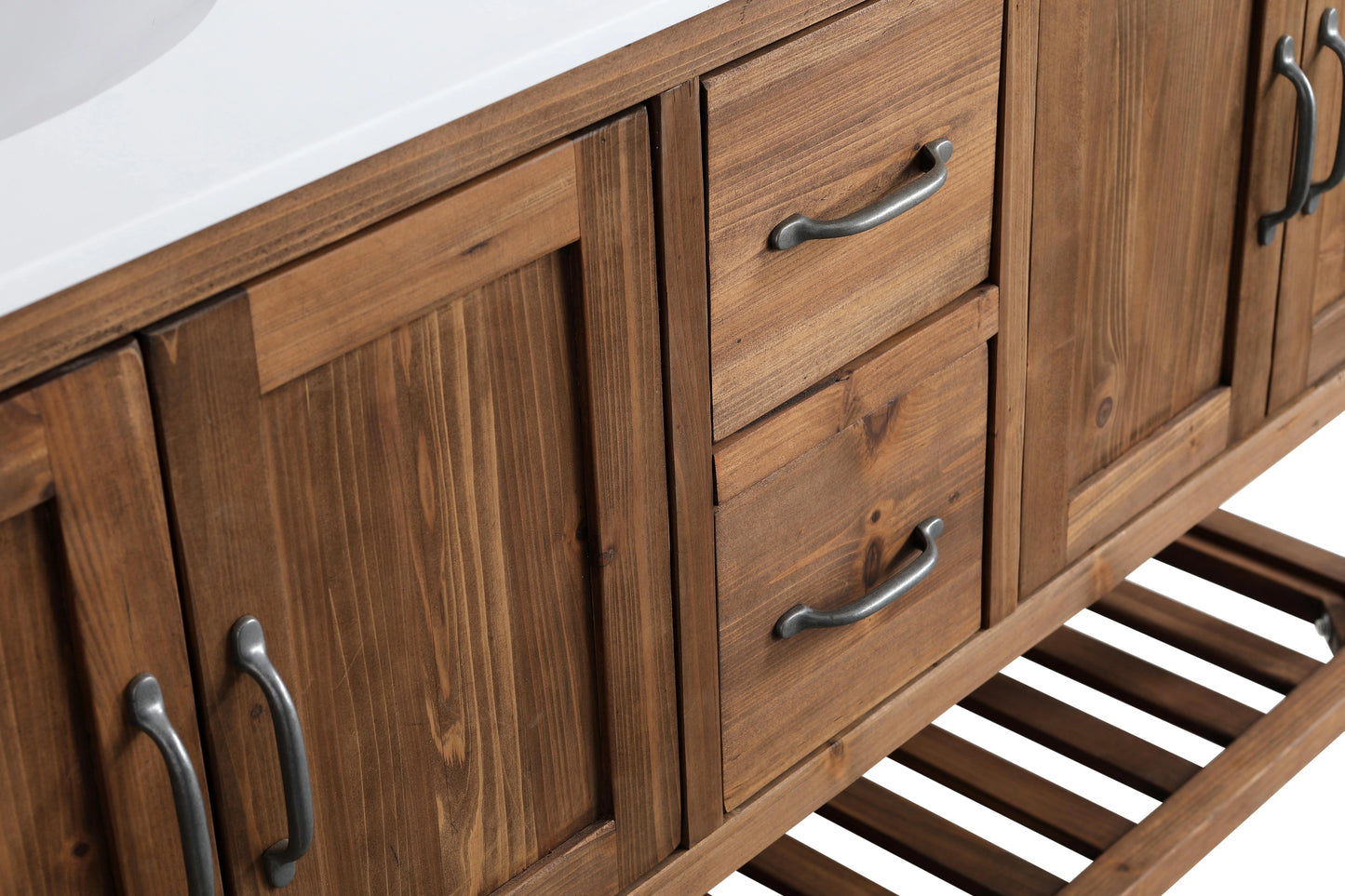 Austin 60" Vanity Base Built With Reclaimed Wood in Walnut Finish