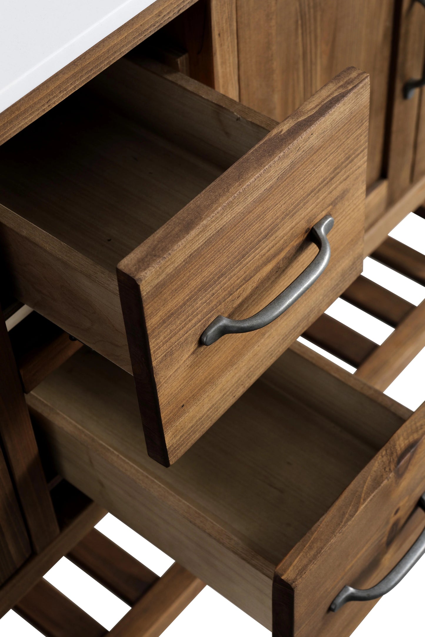 Austin 60" Vanity Base Built With Reclaimed Wood in Walnut Finish
