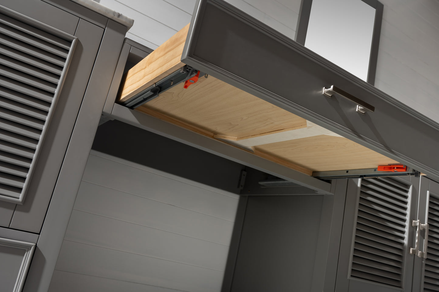 Estate 102" Double Sink Bathroom Vanity Modular Set in Gray