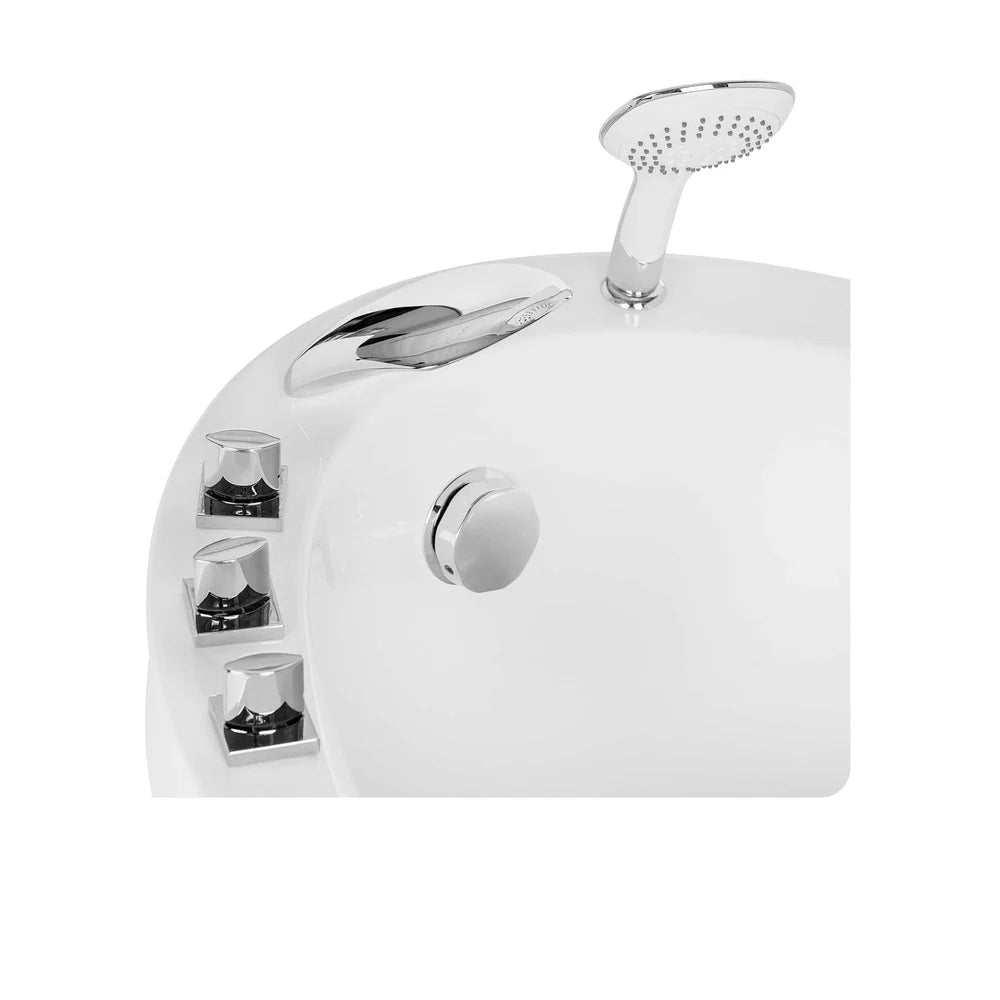 59" Freestanding Japanese-Style Soaking Tub with Reversible Drain