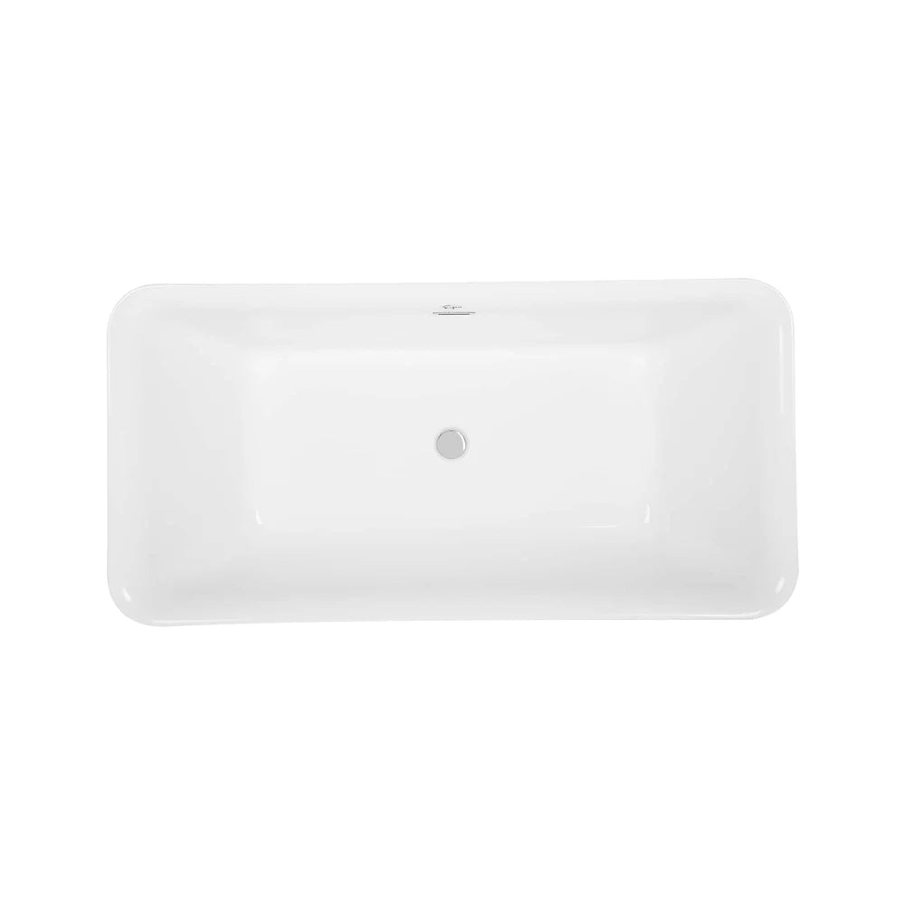 59" Freestanding Soaking Tub with Center Drain