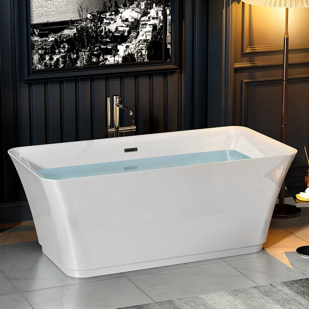 59" Freestanding Soaking Tub with Center Drain