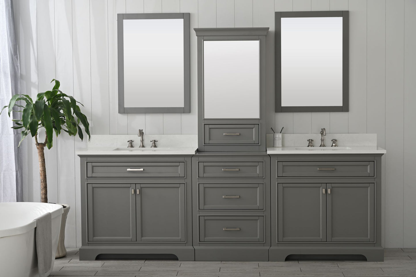 Milano 84" Double Sink Bathroom Vanity Modular Set