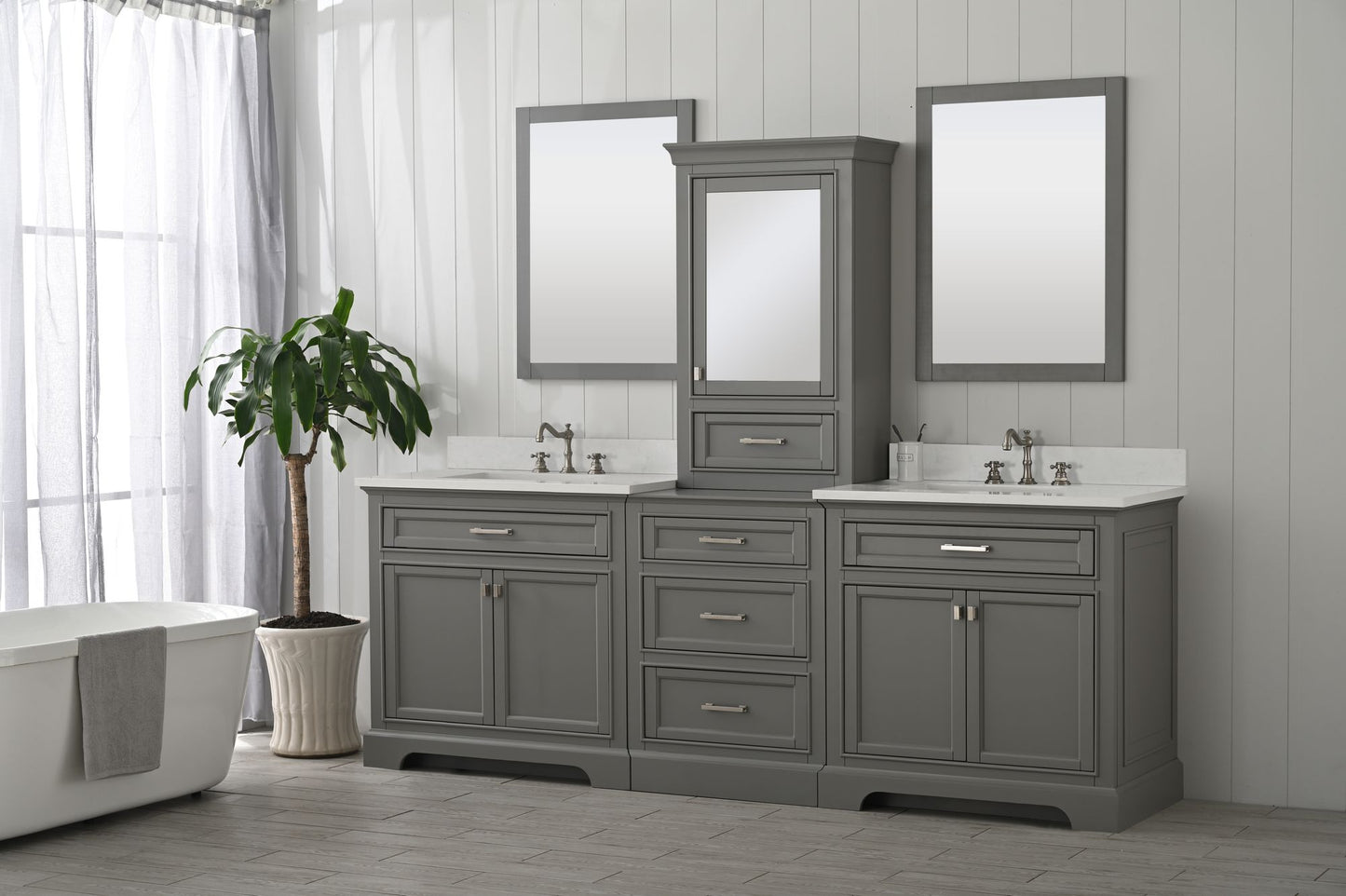 Milano 84" Double Sink Bathroom Vanity Modular Set