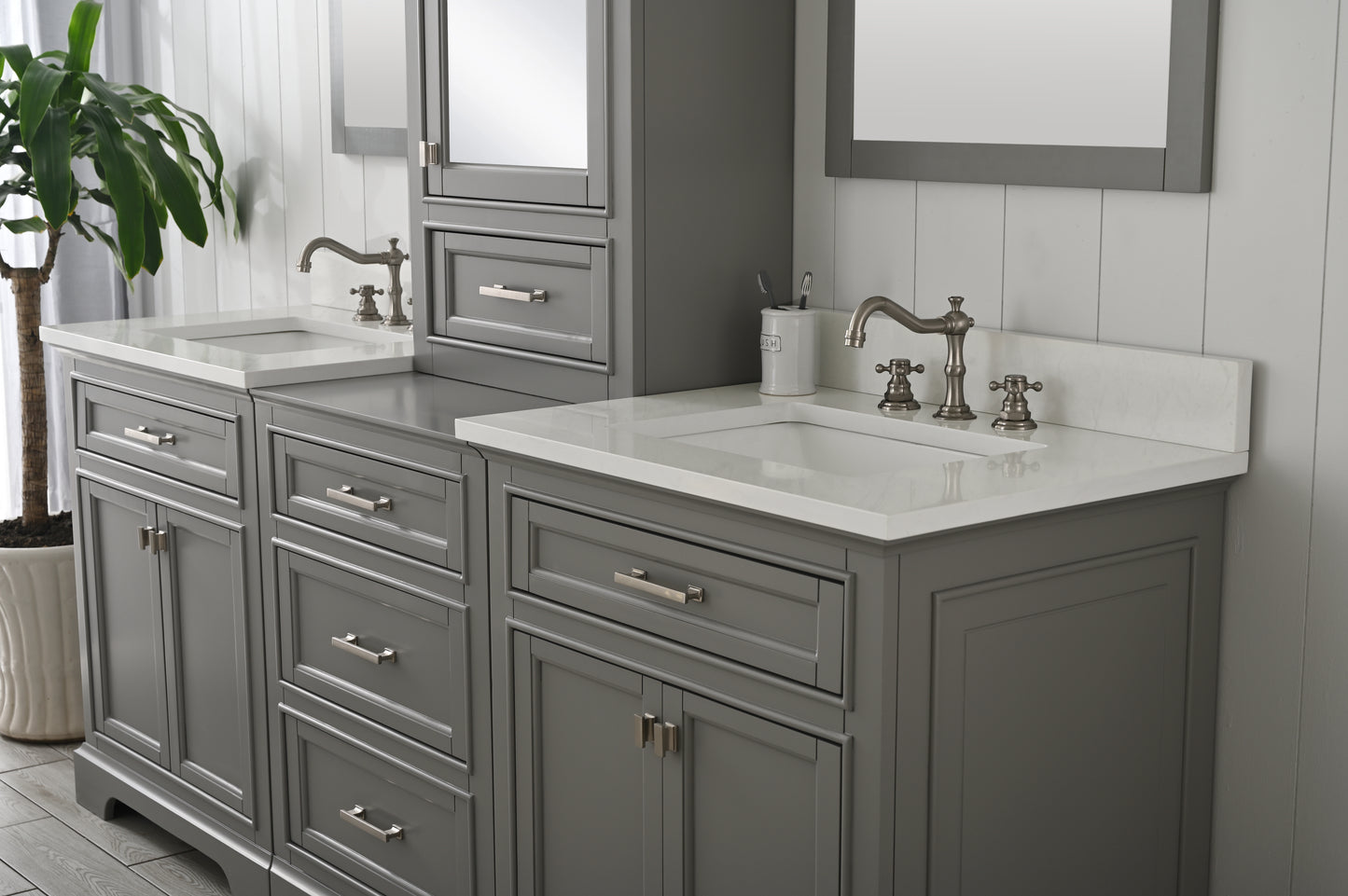 Milano 84" Double Sink Bathroom Vanity Modular Set