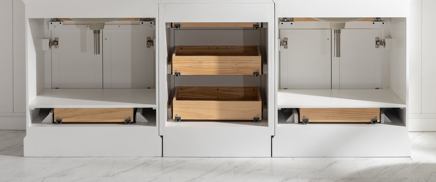 Milano 84" Double Sink Bathroom Vanity Modular Set