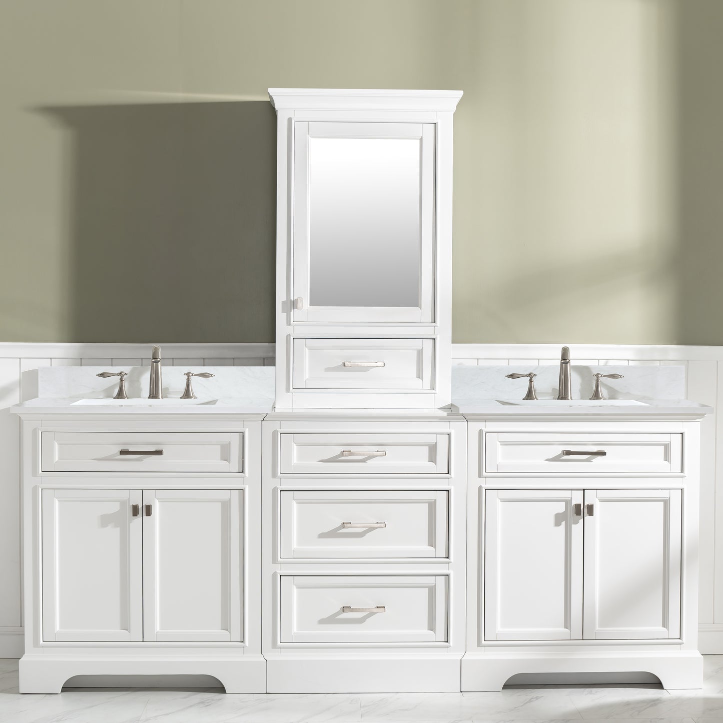 Milano 84" Double Sink Bathroom Vanity Modular Set