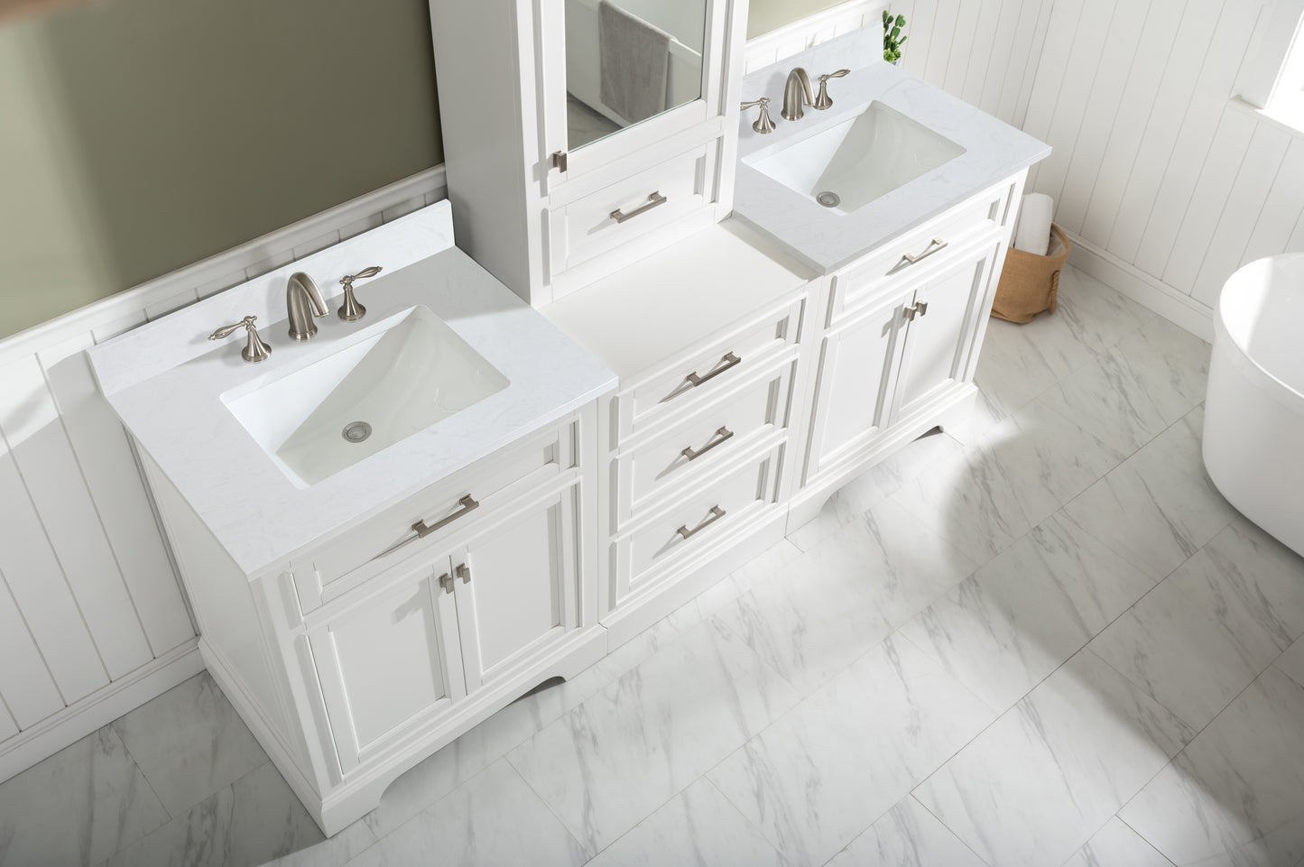 Milano 84" Double Sink Bathroom Vanity Modular Set