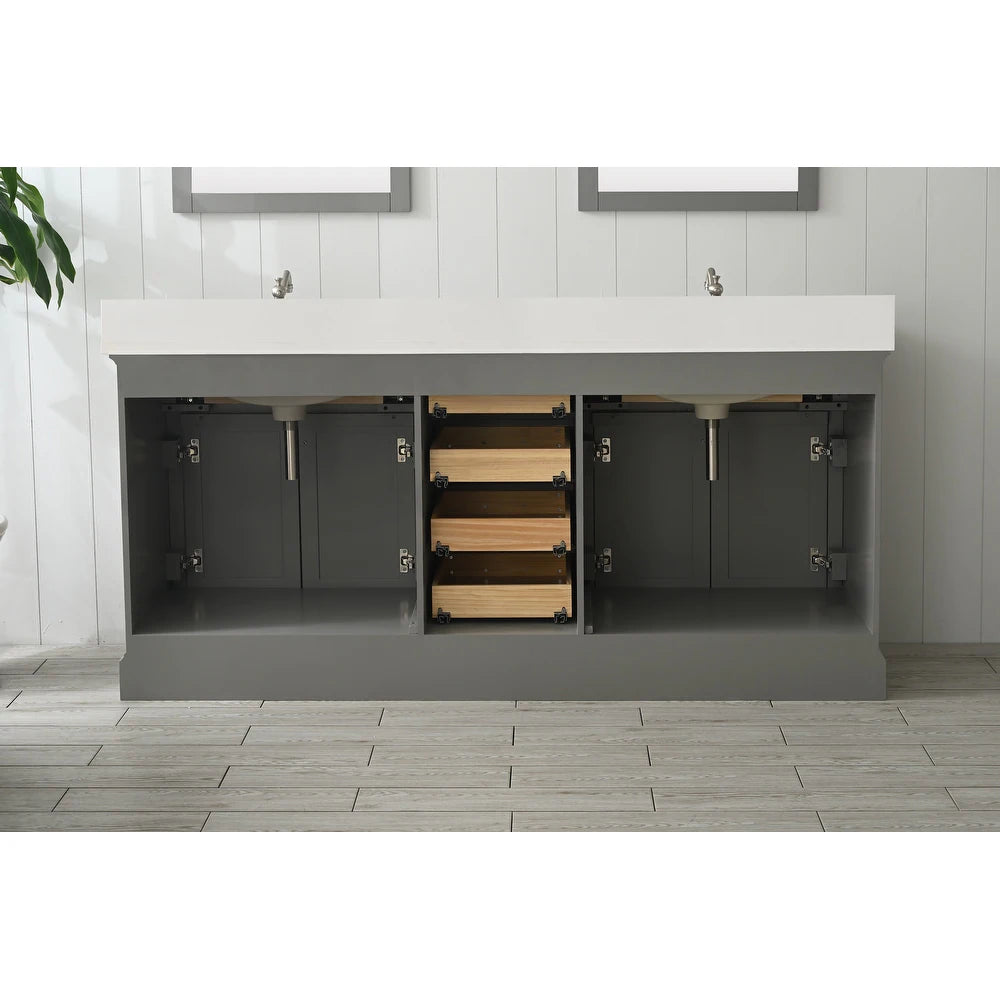Milano 72" Double Vanity in Gray