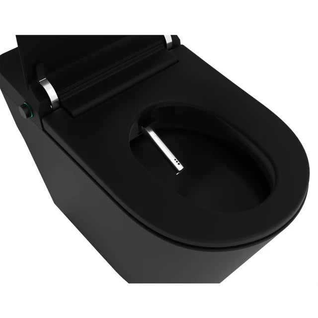 ANZZI ENVO Echo Elongated Smart Toilet Bidet in Matte Black with Auto Open, Auto Flush, Voice and Wi-Fi Controls
