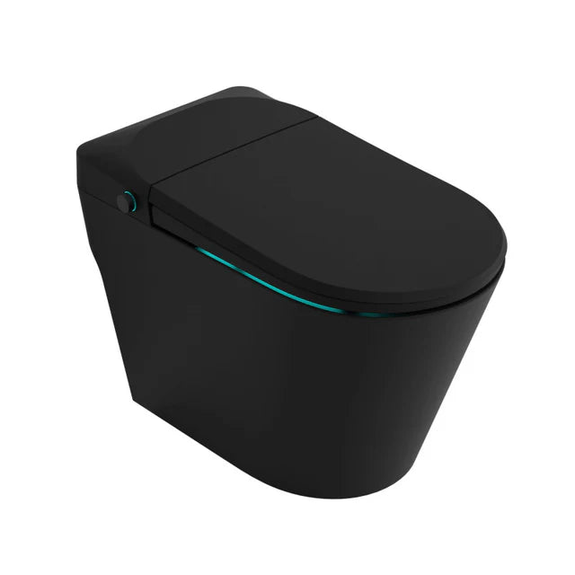 ANZZI ENVO Echo Elongated Smart Toilet Bidet in Matte Black with Auto Open, Auto Flush, Voice and Wi-Fi Controls
