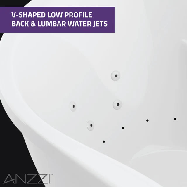 Heidi Series 67 in. x 34 in. Acrylic Combination 50 Gallon Capacity Freestanding Bathtub with Center Drain in White