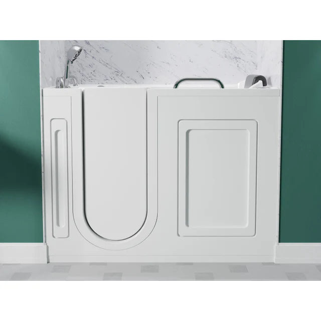 ANZZI Left Drain FULLY LOADED Walk-in Bathtub with Air Jets and Whirlpool Massage Jets Hot Tub | Quick Fill Waterfall Tub Filler with 6 Setting Handheld Shower Sprayer | Including Aromatherapy, LED Lights, V-Shaped Back Jets, and Auto Drain