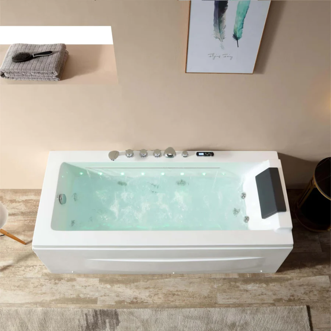 67" Alcove Combination Massage Thermostatic LED Tub