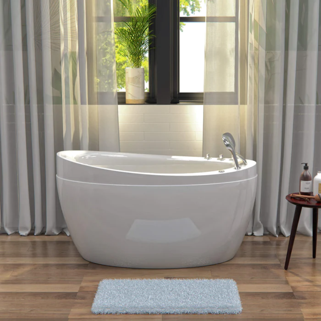 59" Freestanding Air Massage Japanese-Style Bathtub