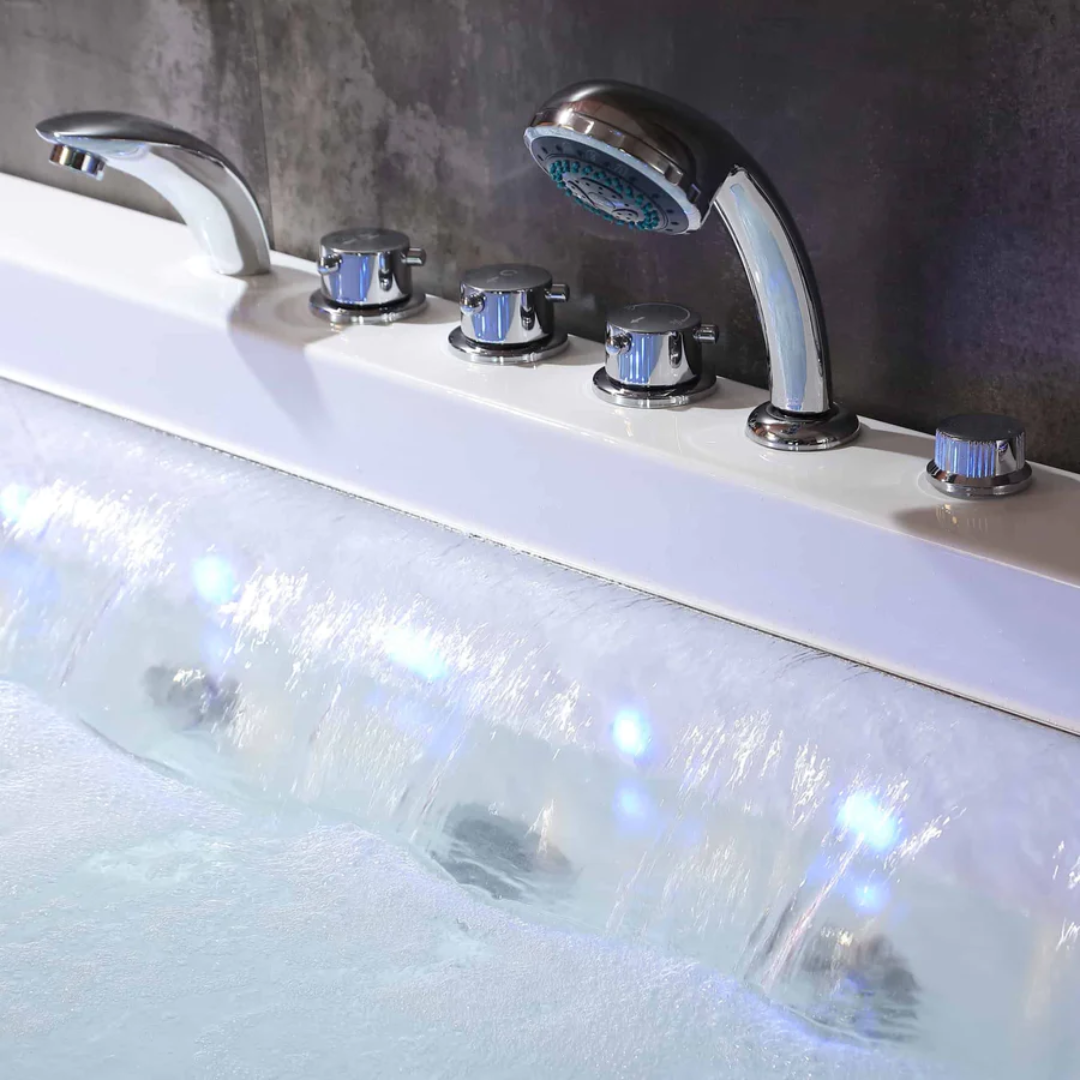 67" Alcove Combination Massage Thermostatic LED Tub