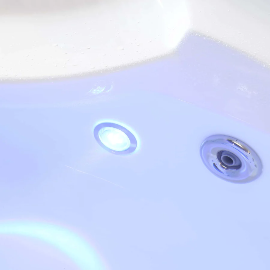 59" Alcove Whirlpool Thermostatic LED Tub