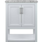 Affinity 25 in. W x 22 in. D x 36 in. H Single Sink Freestanding Bath Vanity in White with Carrara Marble Top