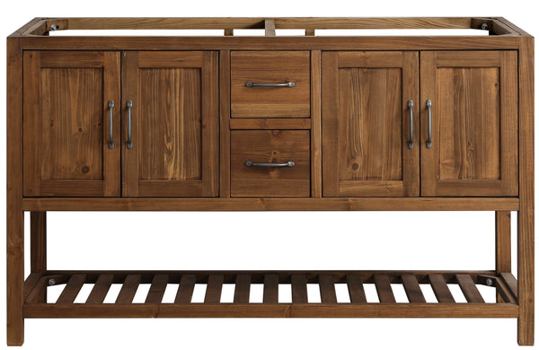 Austin 60 Vanity Base Built With Reclaimed Wood in Walnut Finish