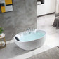 59" Acrylic Freestanding Whirlpool Bathtub with Center Drain