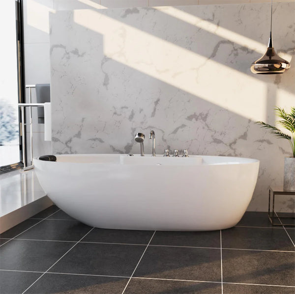 59 Acrylic Freestanding Whirlpool Bathtub with Center Drain