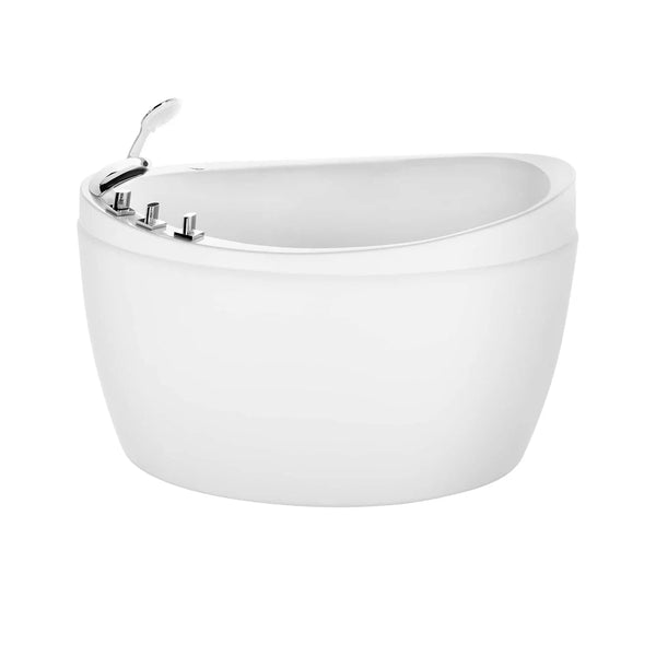 59 Freestanding Japanese-Style Soaking Tub with Reversible Drain