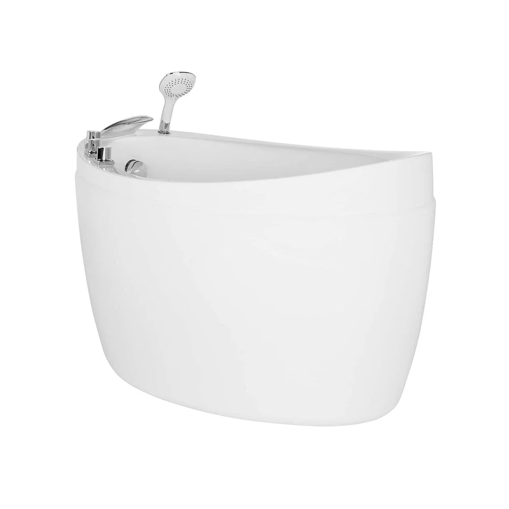 59" Freestanding Japanese-Style Soaking Tub with Reversible Drain