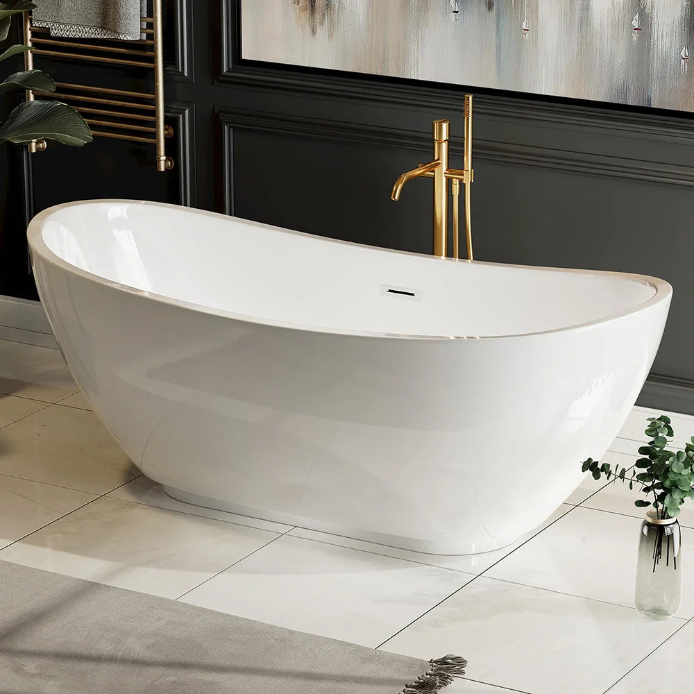 69" Freestanding Soaking Tub with Center Drain