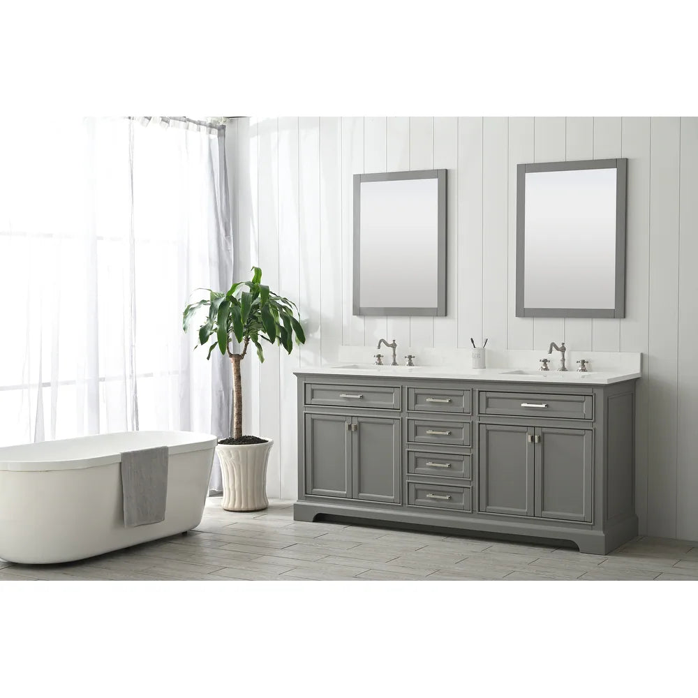 Milano 72" Double Vanity in Gray
