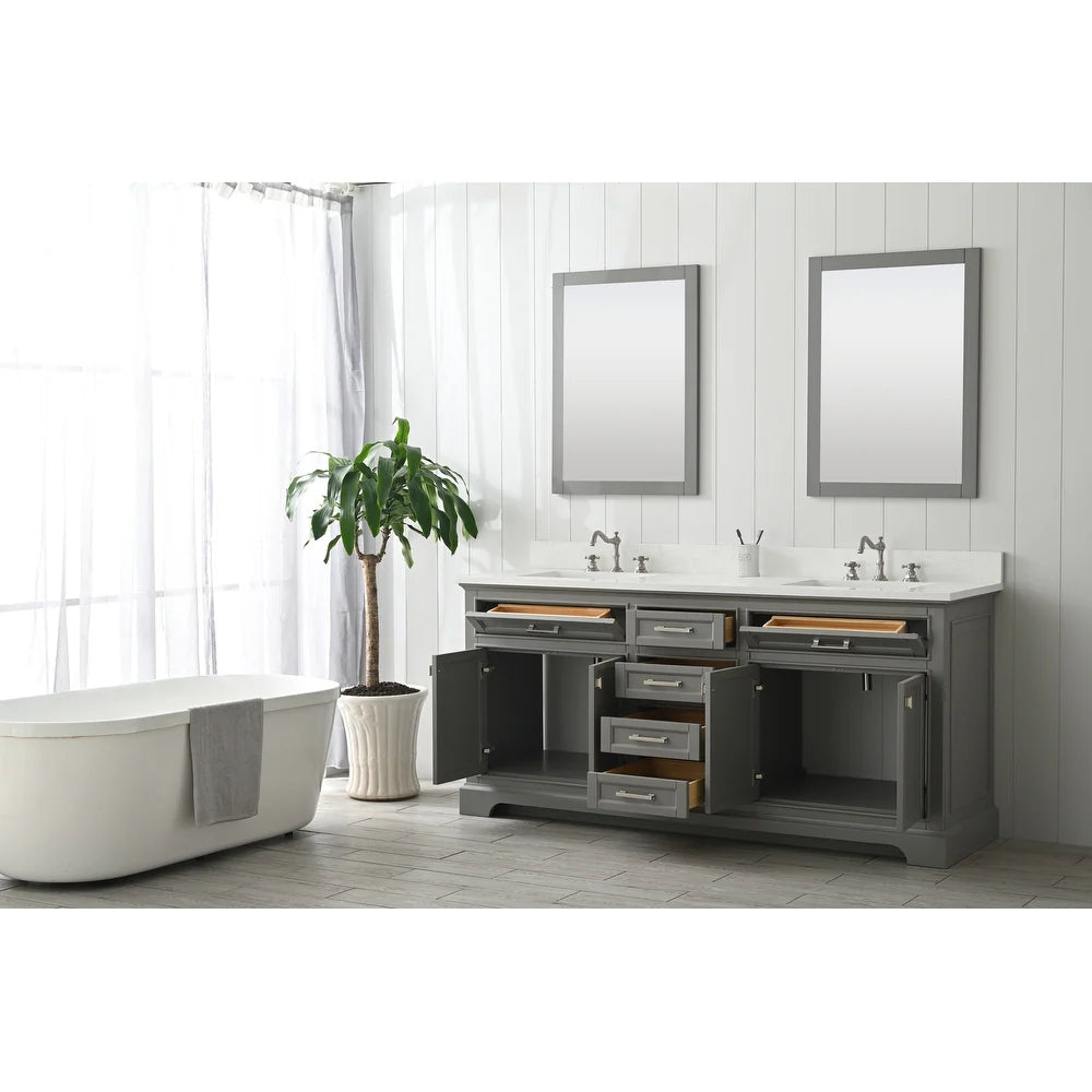 Milano 72" Double Vanity in Gray