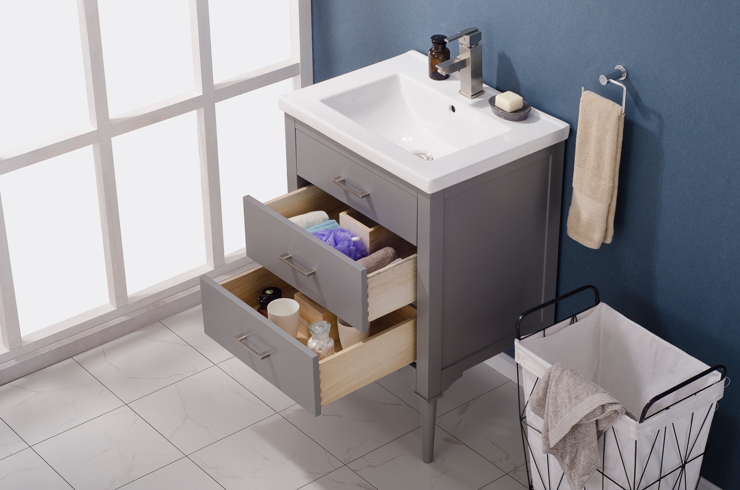 Mason 24" Single Sink Vanity In Gray