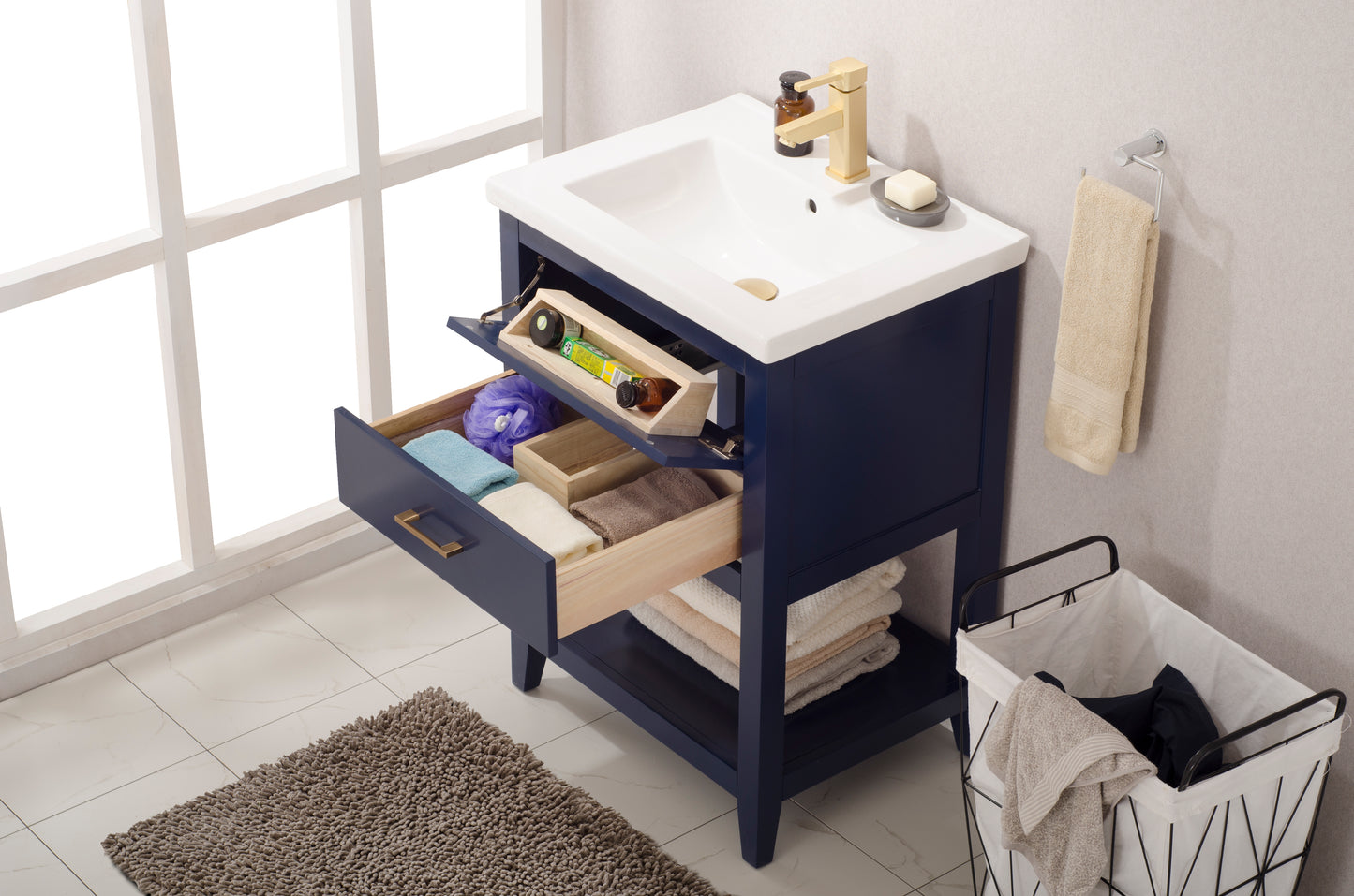 Cara 24" Single Sink Vanity In Blue