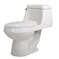 ANZZI Zeus Series 12 in. Closed Coupled 1.28 GPF Single Flush Elongated Toilet in Glossy White Finish with Soft Close Seat