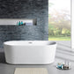 67" Acrylic Oval Double Ended Flatbottom Freestanding Bathtub in Glossy White