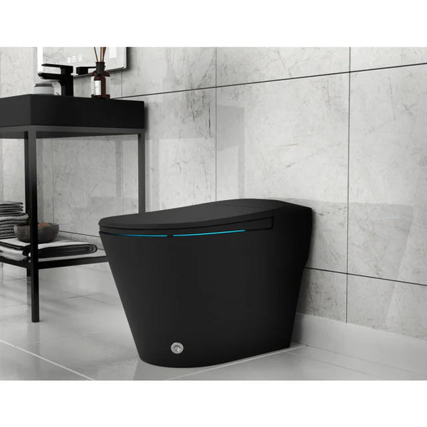 ANZZI ENVO Echo Elongated Smart Toilet Bidet in Matte Black with Auto Open, Auto Flush, Voice and Wi-Fi Controls