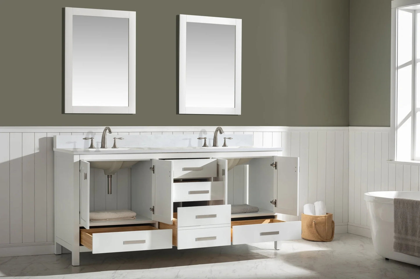 Valentino 84" Double Vanity in White
