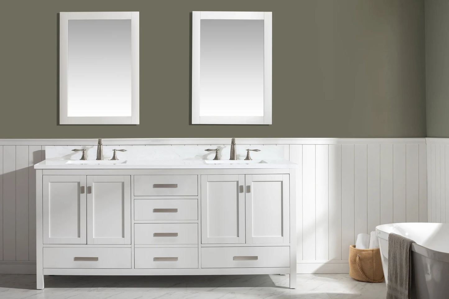 Valentino 84" Double Vanity in White
