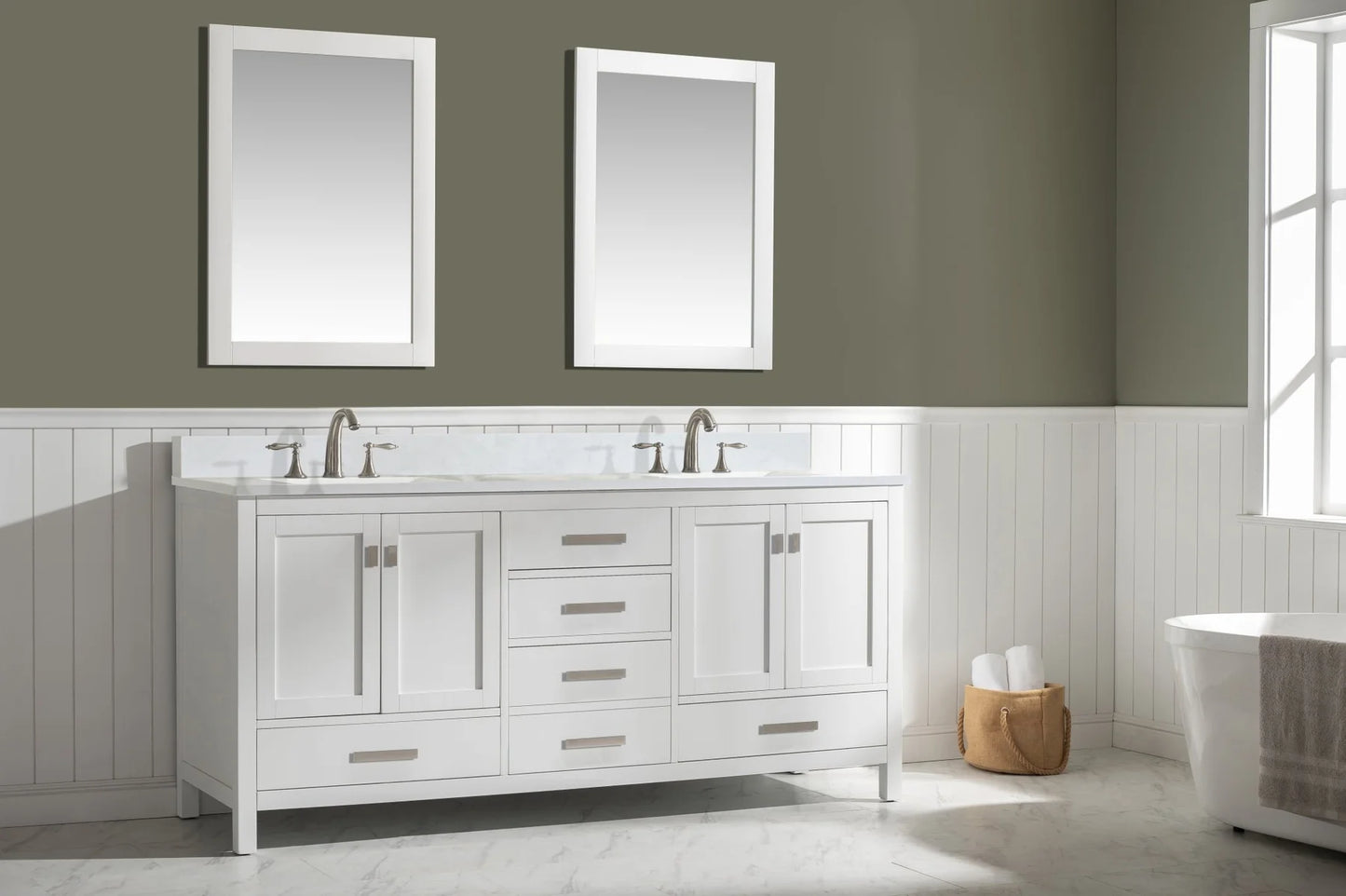 Valentino 84" Double Vanity in White