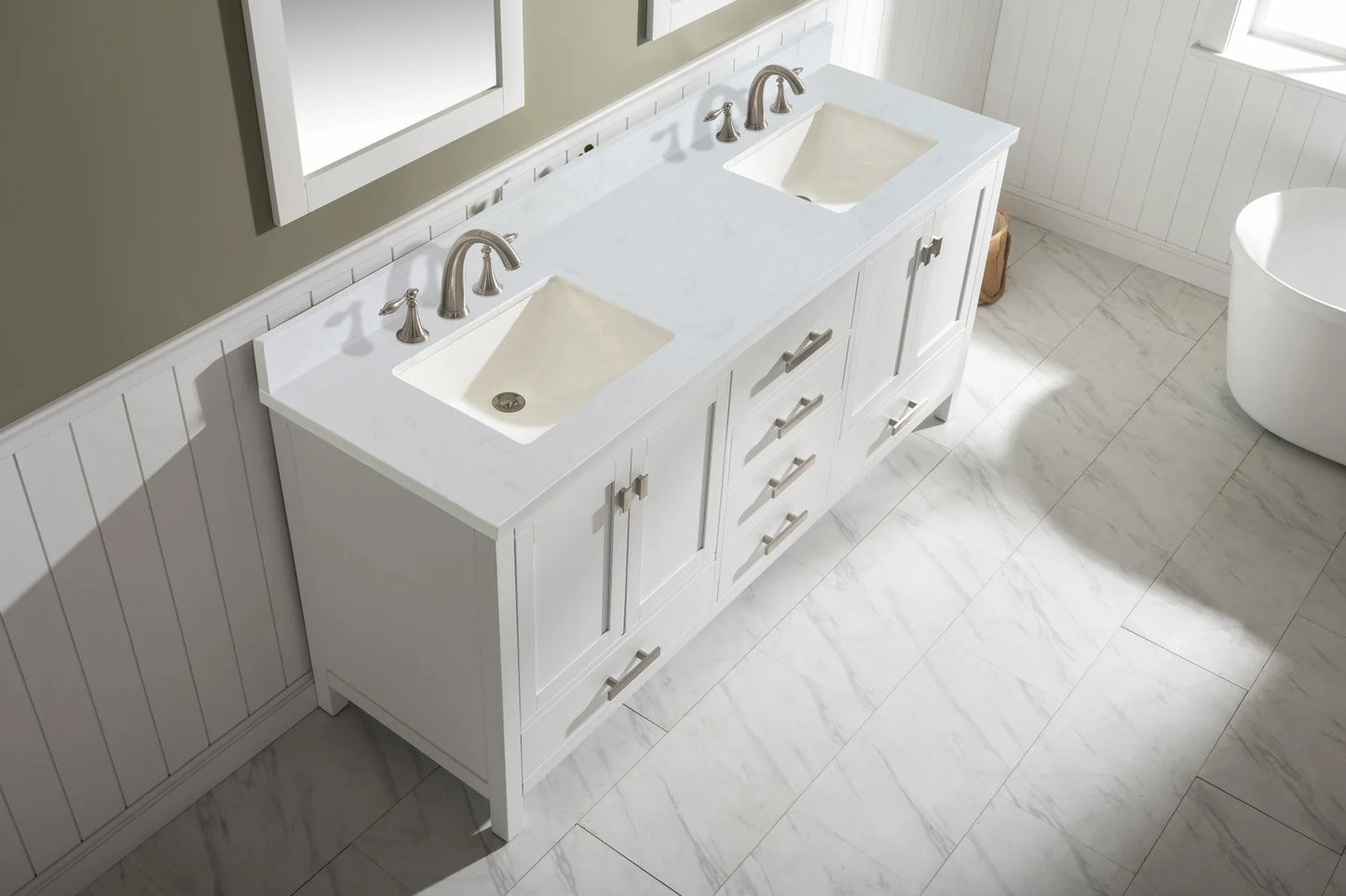 Valentino 84" Double Vanity in White